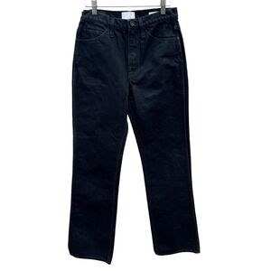 FRAME Le Italien Flare Jeans Noir Black High Rise Rigid Cotton Italy 26 x 32
